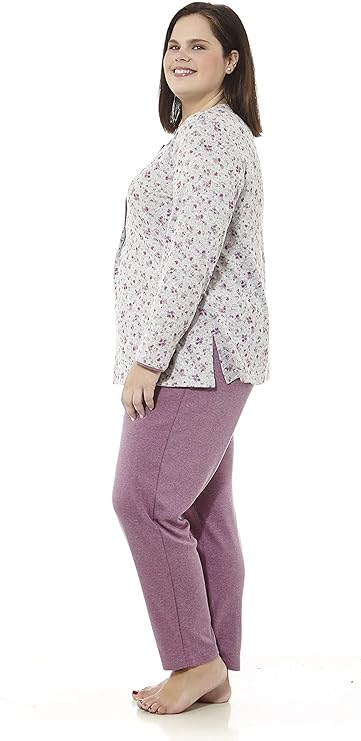 Pijama de Invierno morado con flores