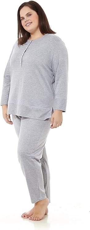 Pijama de Invierno gris liso