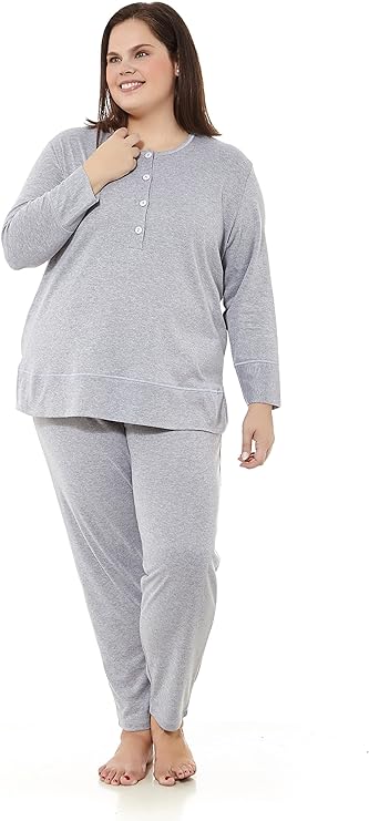 Pijama de Invierno gris liso