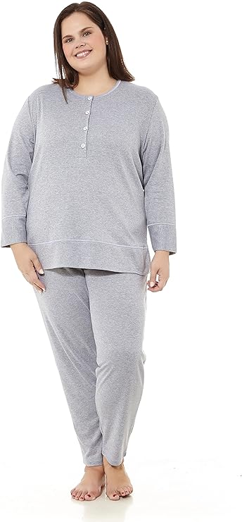 Pijama de Invierno gris liso