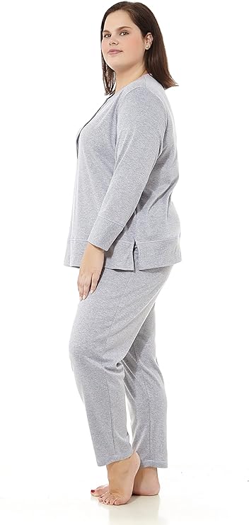 Pijama de Invierno gris liso