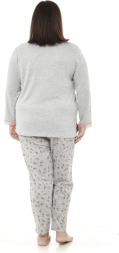 Pyjama d'hiver avec bordure en dentelle