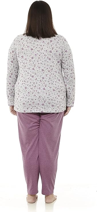 Pijama de Invierno morado con flores