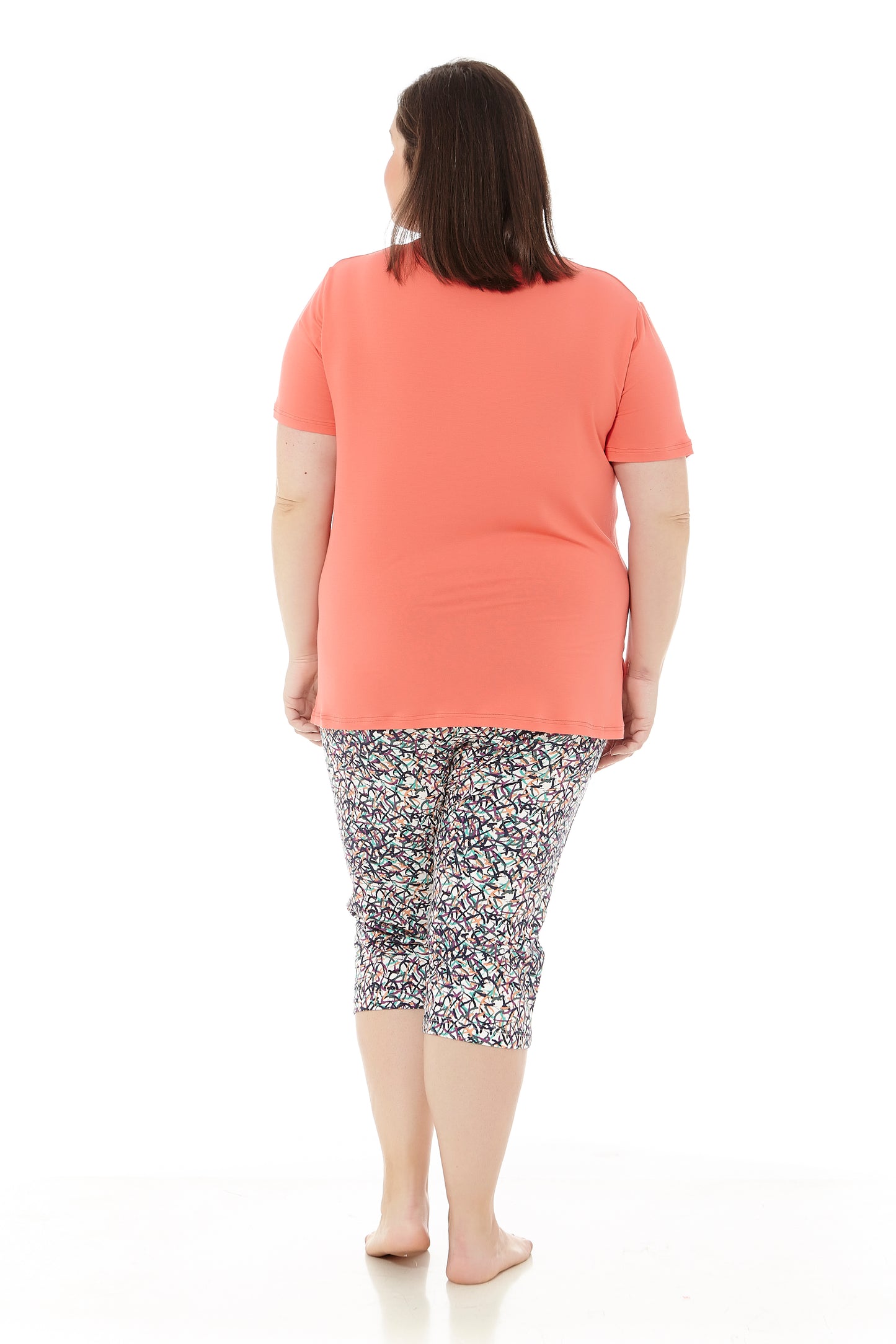 Damen-Sommerpyjama | Kurzarm- und Piratenhose