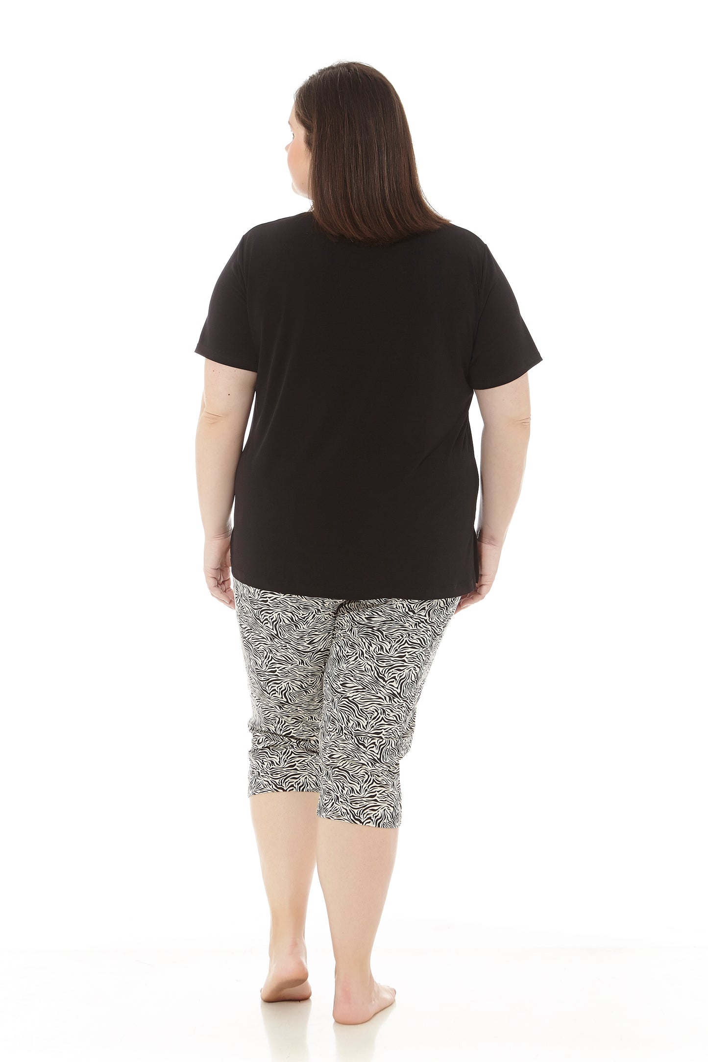 Damen-Sommerpyjama | Kurzarm- und Piratenhose