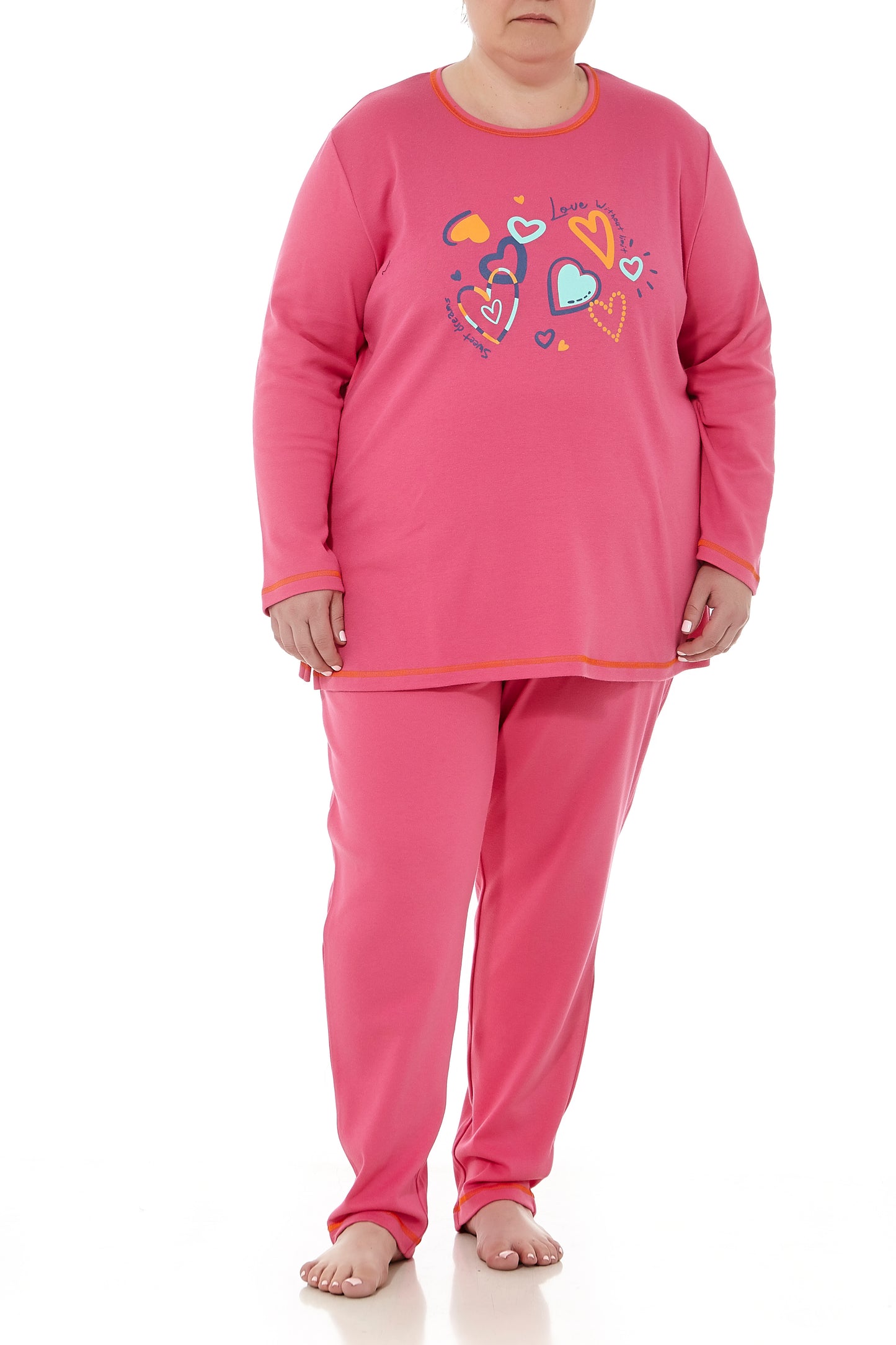Pijama de Invierno Rosa con Corazones