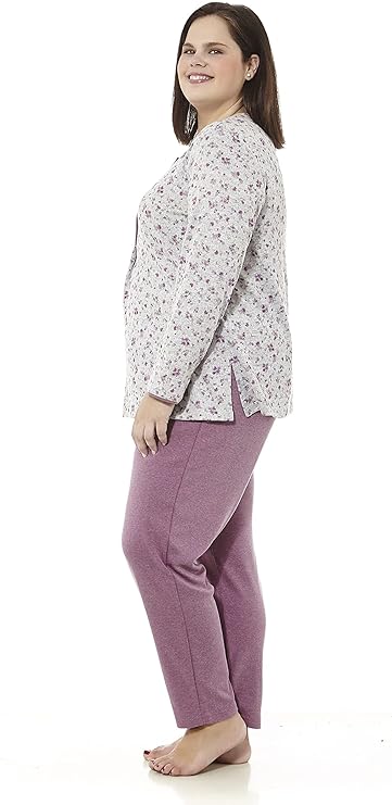 Pyjama d'hiver violet à fleurs