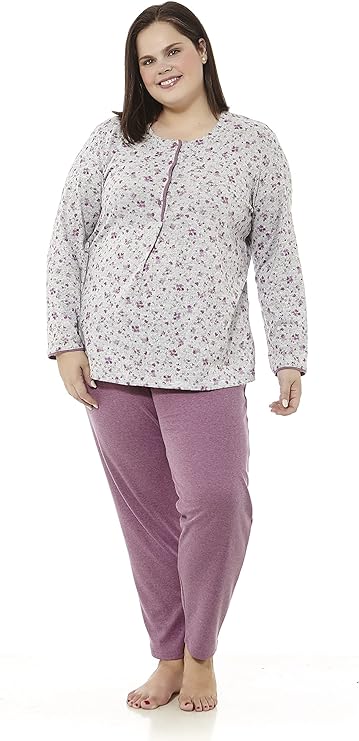 Pyjama d'hiver violet à fleurs