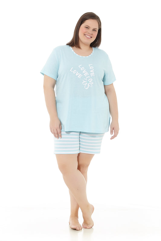 Damen-Sommerpyjama | Kurzarm und Shorts